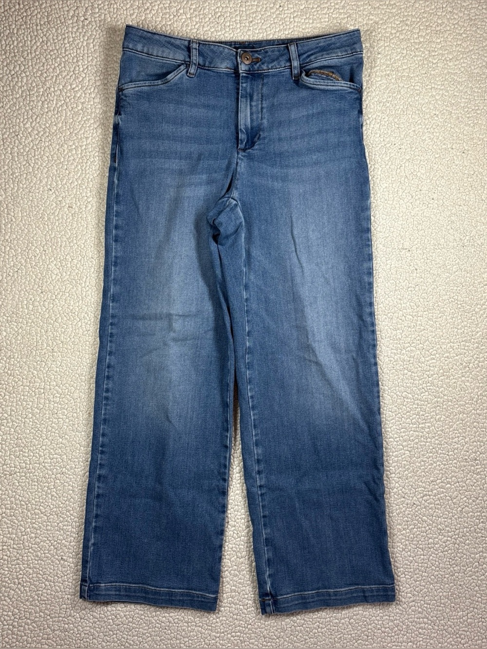 J Jill Denim Trouser Full Leg Women’s Size 6p Stretch Medium Wash Blue Jeans